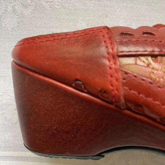 Pikolinos Romana Red/ Green Daisy Leather Spanish Design Mules. Size 7.5-8 - Picture 11 of 16